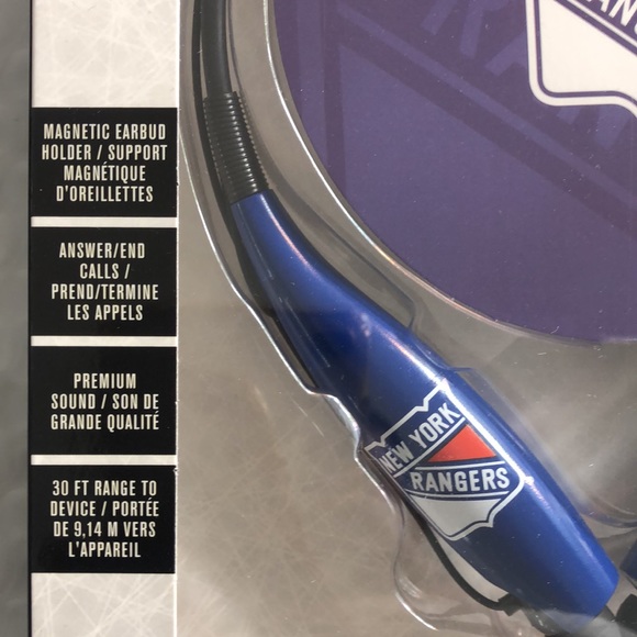 NHL Bluetooth Wireless Headset Neckband New York Rangers - Picture 2 of 4